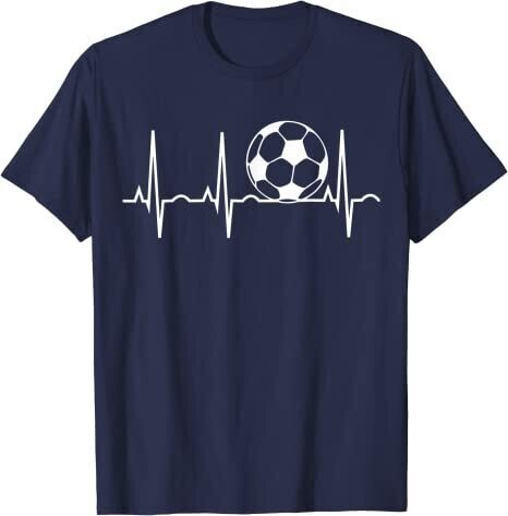Soccer Heartbeat T-Shirt Blue