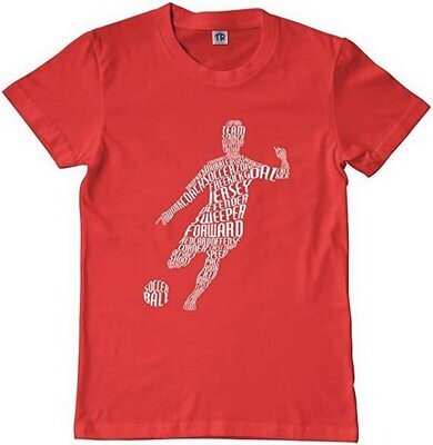 Big Boys' Soccer Player Typography Youth T-Shirt Red