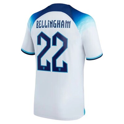 Jude Bellingham England World Cup Home Soccer Jersey 2022