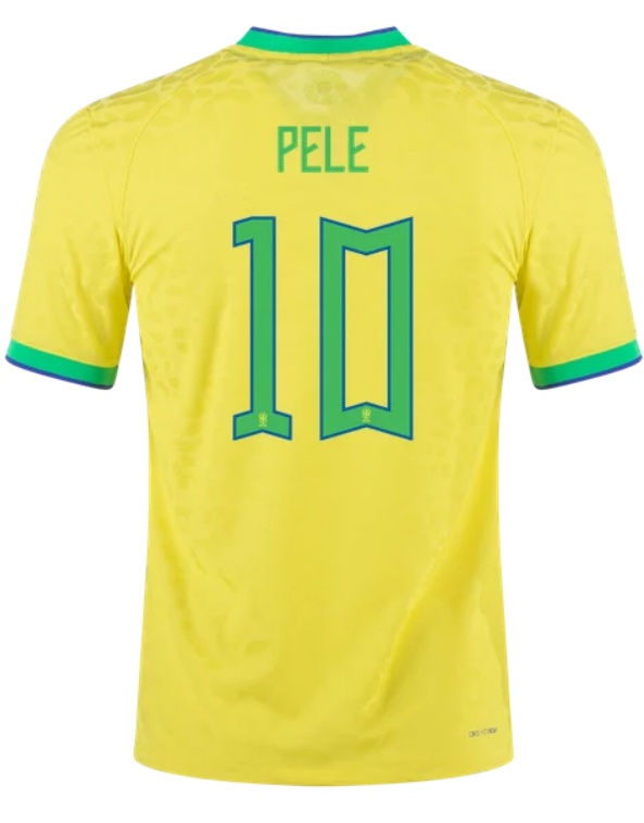 Pele Brazil World Cup Home Yellow Soccer Jersey 2022