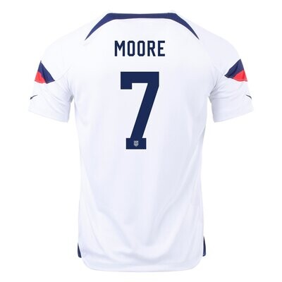 USMNT Home World Cup 2022 Soccer Jersey Moore #7