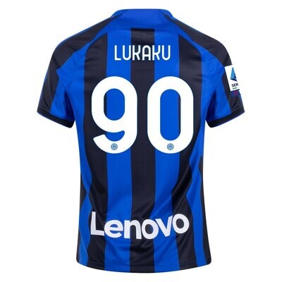 Inter Milan Home Soccer Jersey 22-23 Romelo Lukaku #90