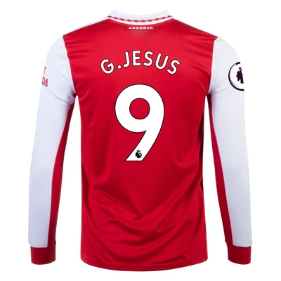 Gabriel Jesus Arsenal Home Soccer Jersey Shirt 22-23 Long Sleeve