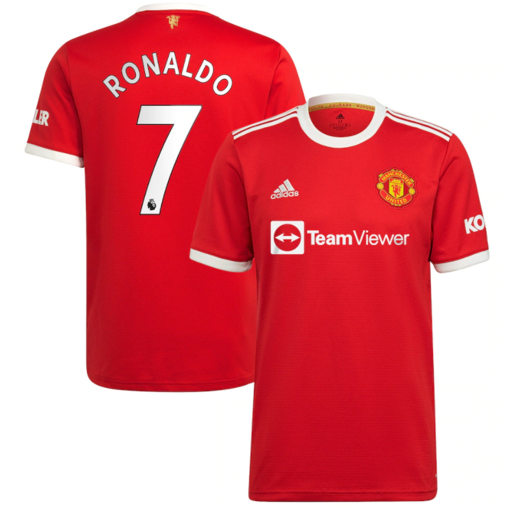 Manchester United Home Ronaldo #7 Red Soccer Jersey 21-22 (EPL Print)
