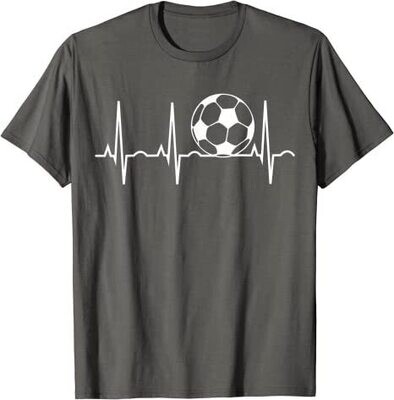 Soccer Heartbeat T-Shirt Grey