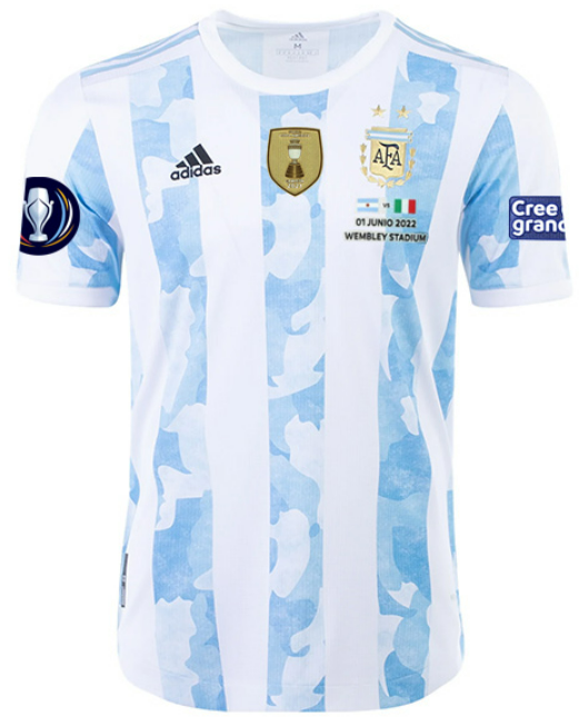 2022 Argentina Home Finalissima Jersey Full Patch