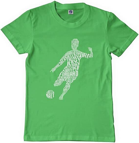 Big Boys' Soccer Player Typography Youth T-Shirt Green