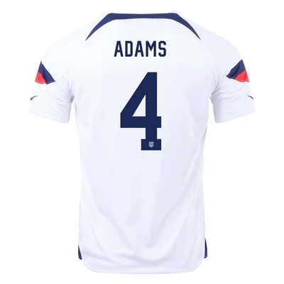 USMNT Home World Cup 2022 Soccer Jersey Adams #4