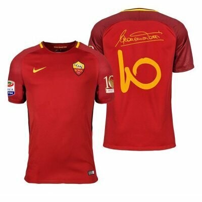 17-18 AS Roma Home Retro Jersey Print Totti 10 Special Retire Patch – Store  – Footbalshop