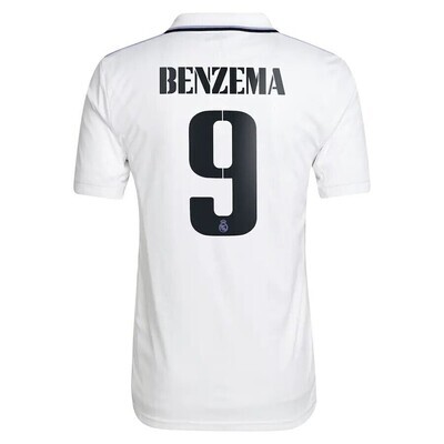 Real Madrid Benzema Home White Jersey 22-23 Real Madrid Benzema Home White Jersey 22-23