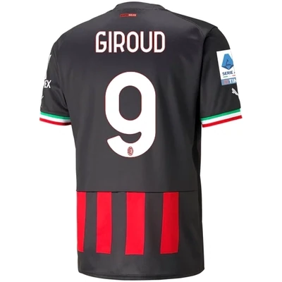 AC Milan Home Soccer Jersey 22-23 Olivier Giroud #9 AC Milan Home Soccer Jersey 22-23 Olivier Giroud #9
