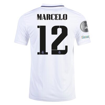 Real Madrid Home UCL White Jersey 22-23 Marcelo 12 Real Madrid Home UCL White Jersey 22-23 Marcelo 12