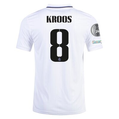 Real Madrid Home UCL White Jersey 22-23 Kroos 8 Real Madrid Home UCL White Jersey 22-23 Kroos 8