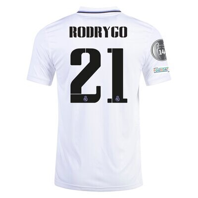 Real Madrid Home UCL White Jersey 22-23 Rodrygo 21 Real Madrid Home UCL White Jersey 22-23 Rodrygo 21