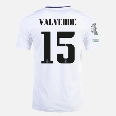 Real Madrid Home UCL White Jersey 22-23 Valverde 15 Real Madrid Home UCL White Jersey 22-23 Valverde 15