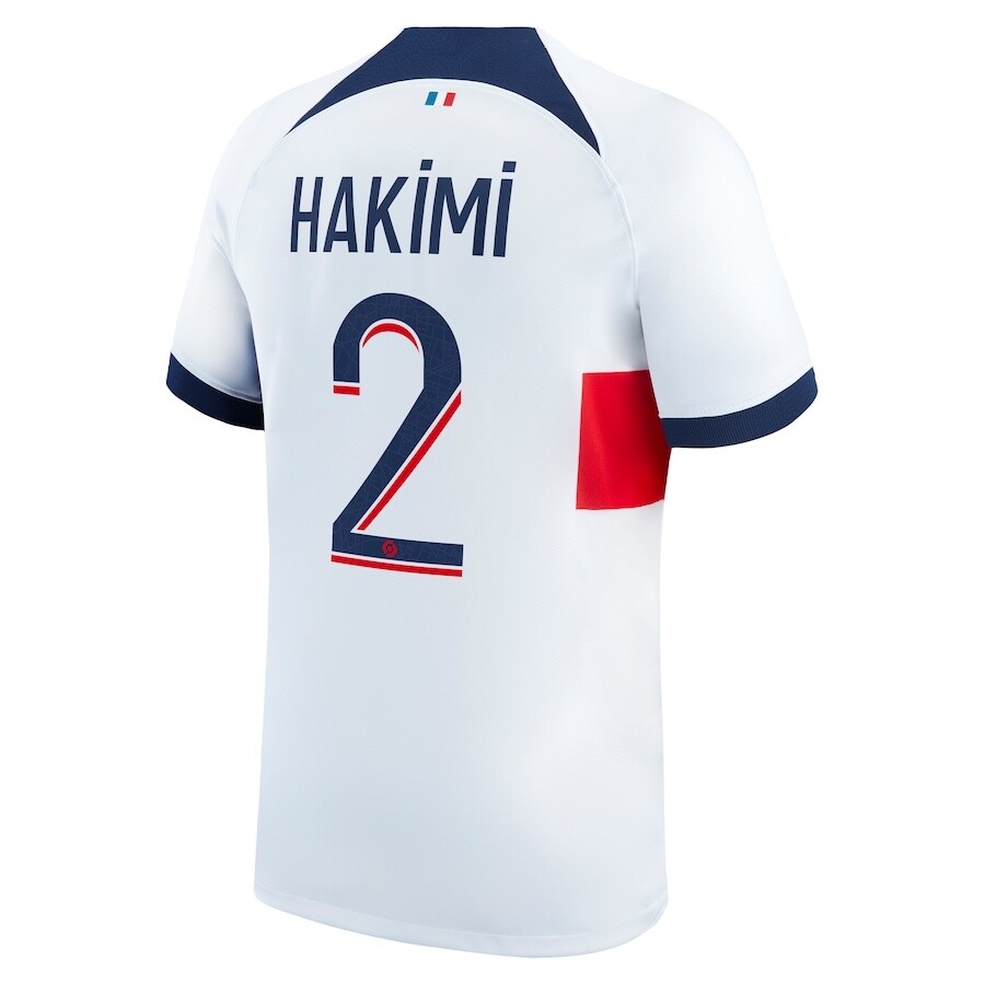 Achraf Hakimi PSG 23/24 Away White Soccer Jersey maillot de foot extérieur  – Footbalshop