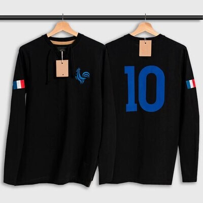 Retro Black France Les Bleus Full Sleeves