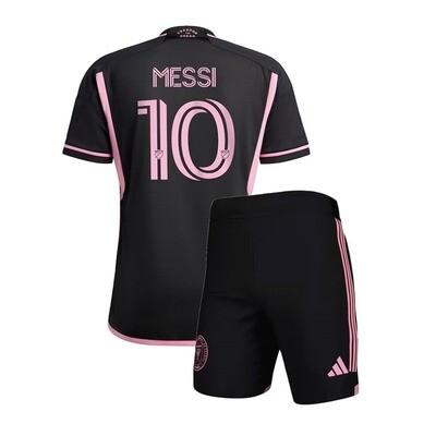 Inter Miami Away 2024 Black Kids Soccer Kit Lionel Messi