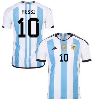 Argentina 2023 3 Star Home Stadium Jersey with Champion Badge and Lionel Messi Customization