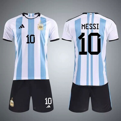 Argentina 3 Star Home 2024 Kids Soccer Kit MESSI #10