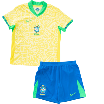 Brazil Copa America Home 2024 Kids Soccer Kit
