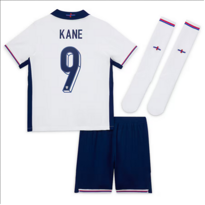 England Away 24/25 Full Kids Soccer Kit with Socks KANE #9