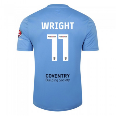 Coventry City F.C. 23/24 Home Soccer Jersey for Men WRIGHT #11