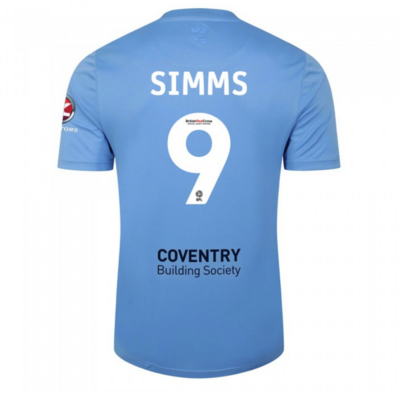 Coventry City F.C. 23/24 Home Soccer Jersey for Men SIMMS #9