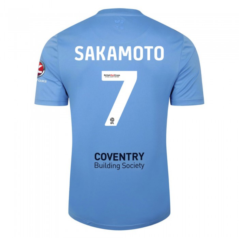 Coventry City F.C. 23/24 Home Soccer Jersey for Men SAKAMOTO #7