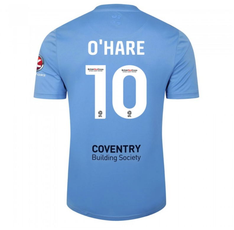 Coventry City F.C. 23/24 Home Soccer Jersey for Men O'HARE #10