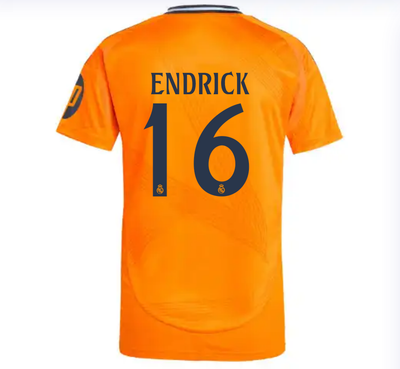 Real Madrid 24/25 Away Orange Jersey for Men Endrick #16