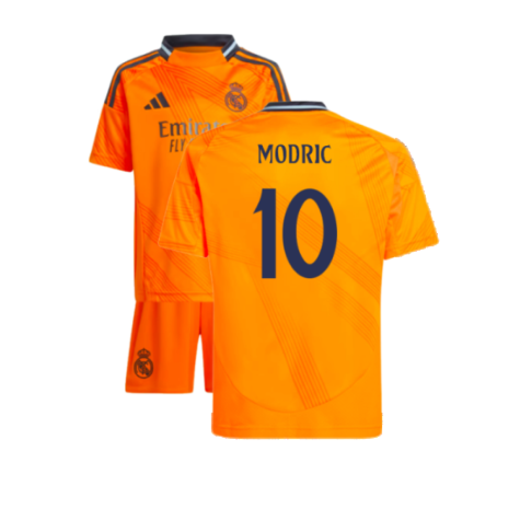 Real Madrid 24/25 Away Orange Kids Soccer Kit Modric #10