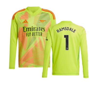 Arsenal 24/25 Yellow Goalkeeper Long Sleeve Jersey For Men Ramsdale #1