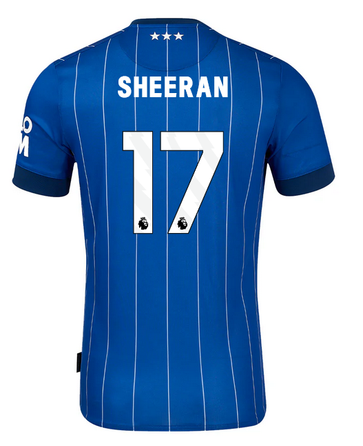 Ipswich Town 24/25 Home Soccer Jersey For Men Sheeran #17