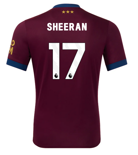 Ipswich Town 24/25 Away Maroon Soccer Jersey For Men Sheeran #17