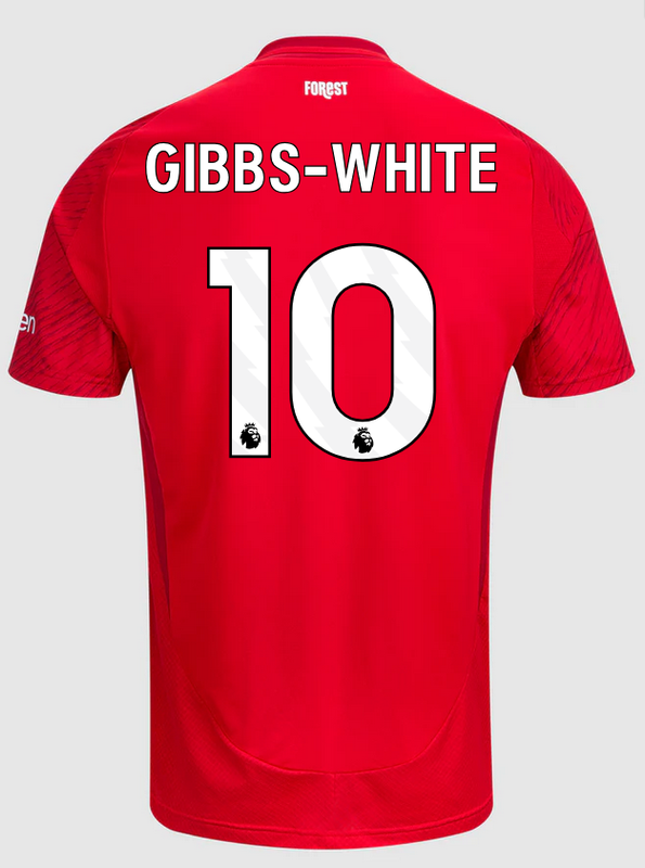 Nottingham Forest F.C. 24/25 Home Red Jersey For Men Gibbs-White #10