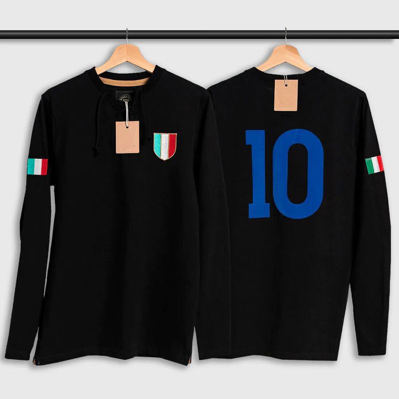 Retro Black Italy Gli Azzurri LS