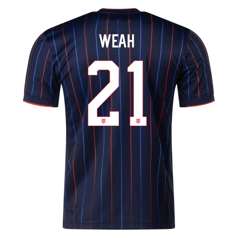 Timothy Weah USMNT 2025 Away Soccer Jersey