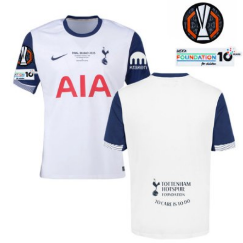 Tottenham Hotspur FC 2025 Europa League Final Jersey with Patches