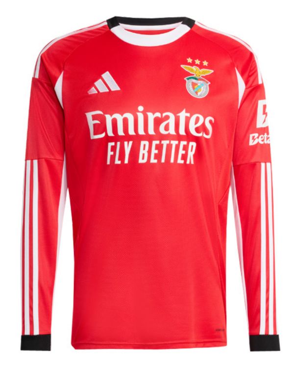 S.L. Benfica 25/26 Home Red Jersey Long Sleeve