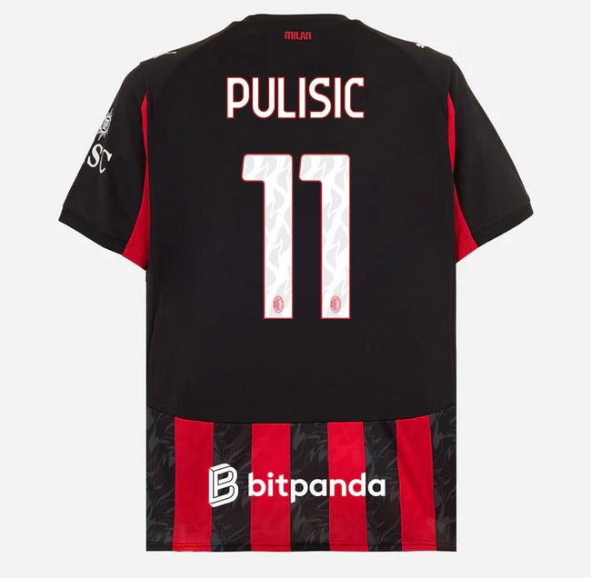 Christian Pulisic AC Milan 25/26 Home Soccer Jersey