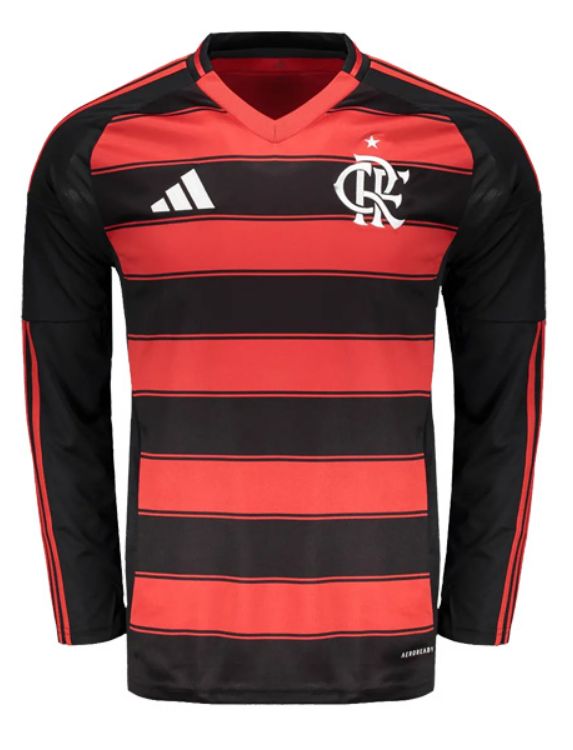 CR Flamengo Home Long Sleeve Soccer Jersey 25/26