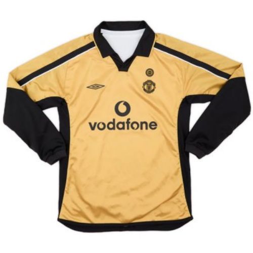 Manchester United Away 2001-02 Gold Side Long Sleeve Jersey