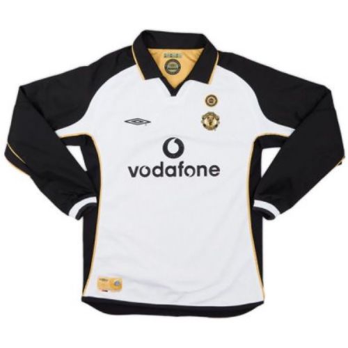 Manchester United Away 2001-02 White Side Long Sleeve Jersey