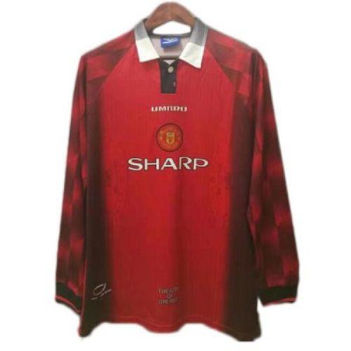Manchester United 1996/98 Home Red Long Sleeve Retro Jersey