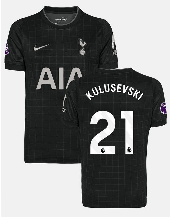 Dejan Kulusevski Tottenham Hotspur FC 25/26 Away Black Soccer Jersey