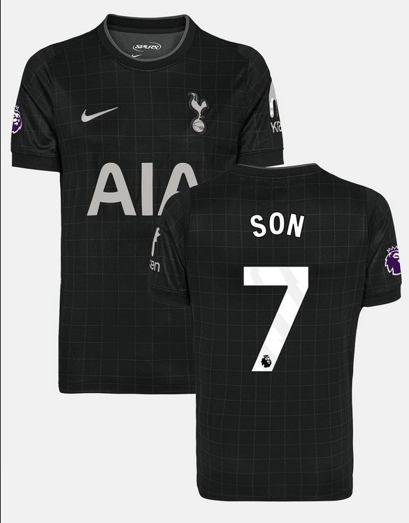 Heung Min Son Tottenham Hotspur FC 25/26 Away Black Soccer Jersey