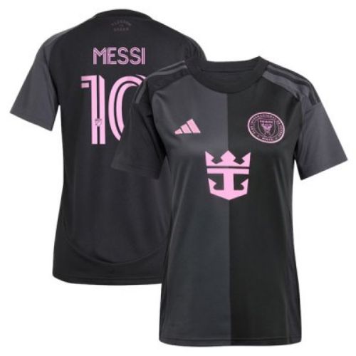 Lionel Messi Inter Miami CF 2025 Away Black Soccer Jersey for Women