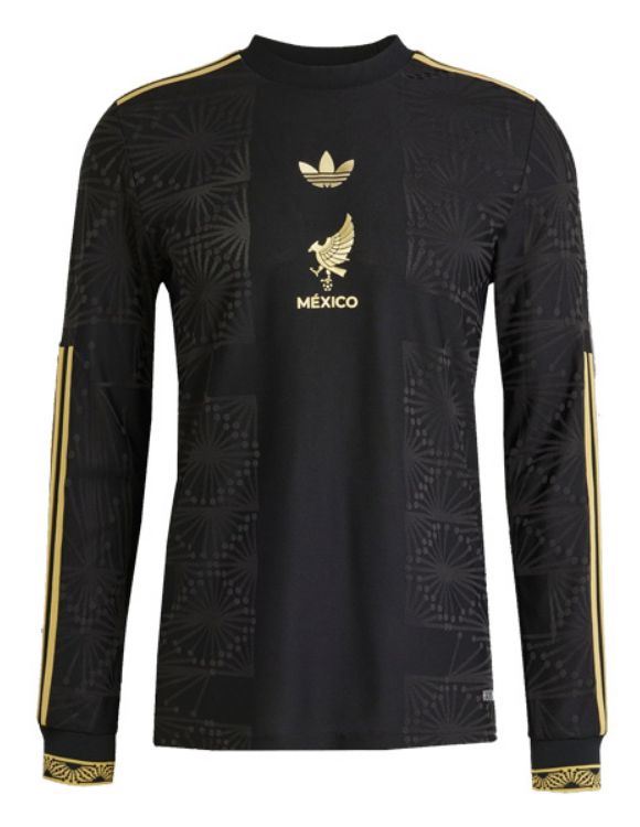 Mexico Gold Cup 2025 Black & Gold Stadium Long Sleeve Jersey