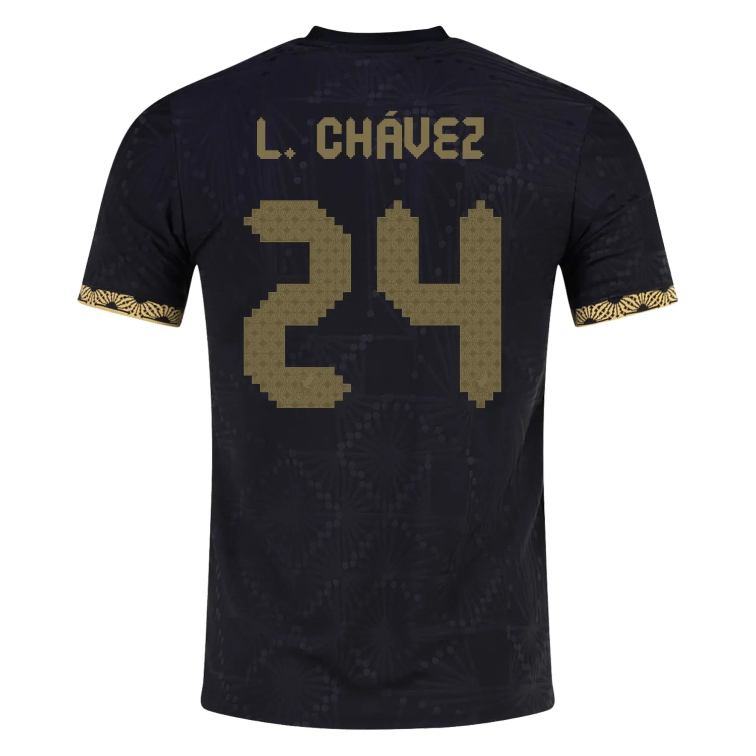 Luis Chávez Mexico Gold Cup 2025 Black & Gold Stadium Jersey